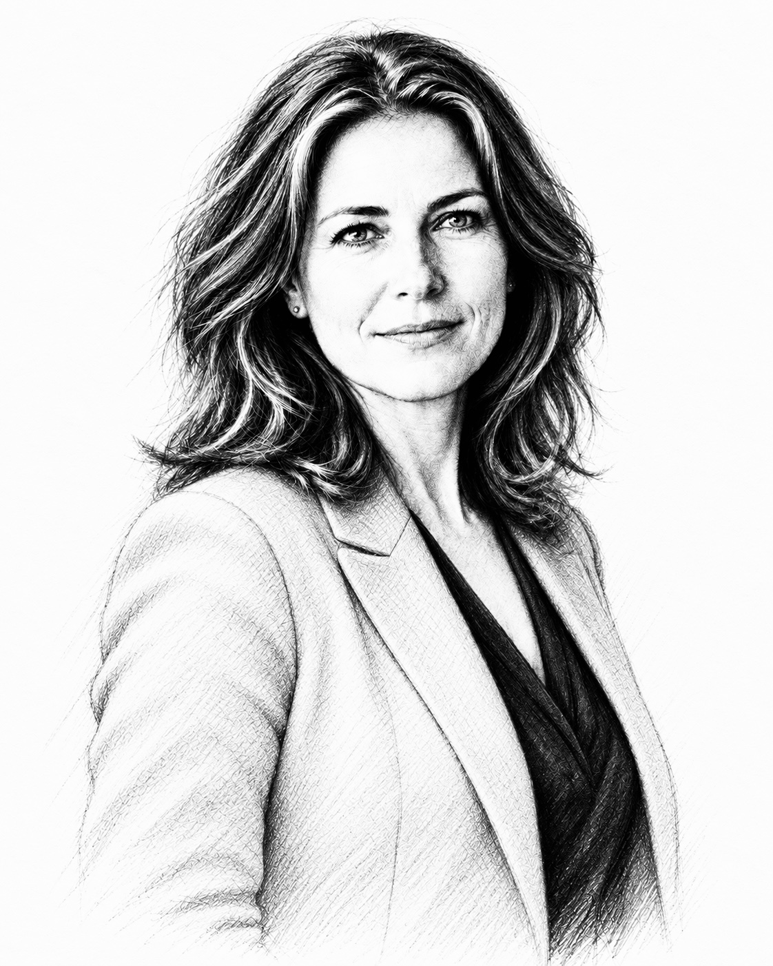Pencil-style author portrait